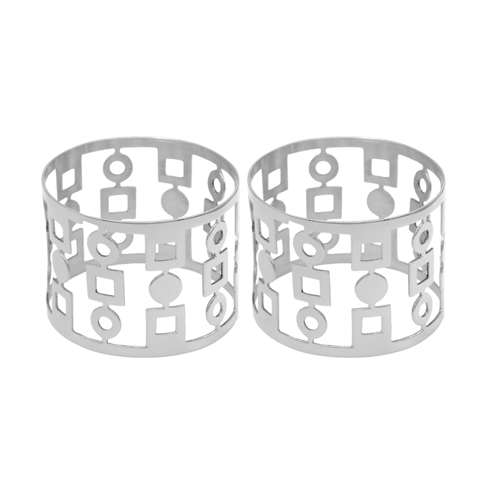 2 Anillos servilleteros Anima, Latón niquelado Hilke Collection