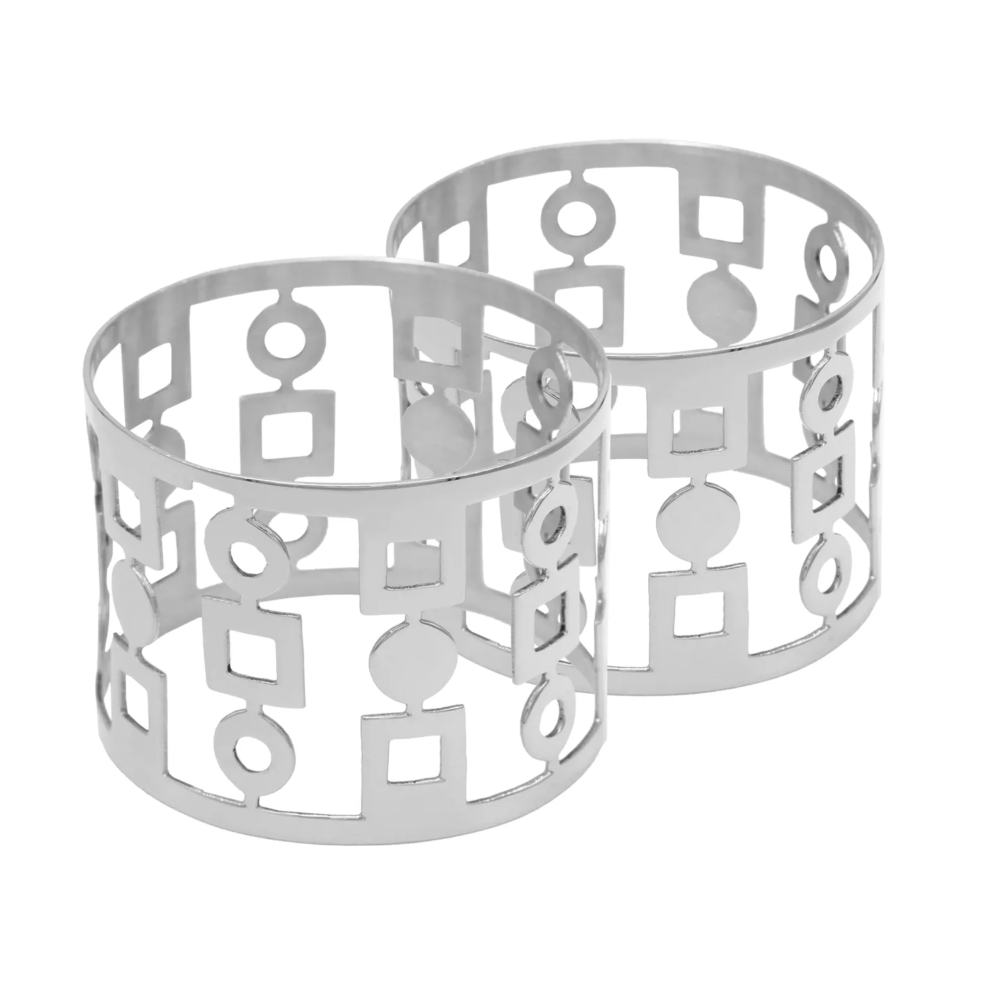 2 Anillos servilleteros Anima, Latón niquelado Hilke Collection