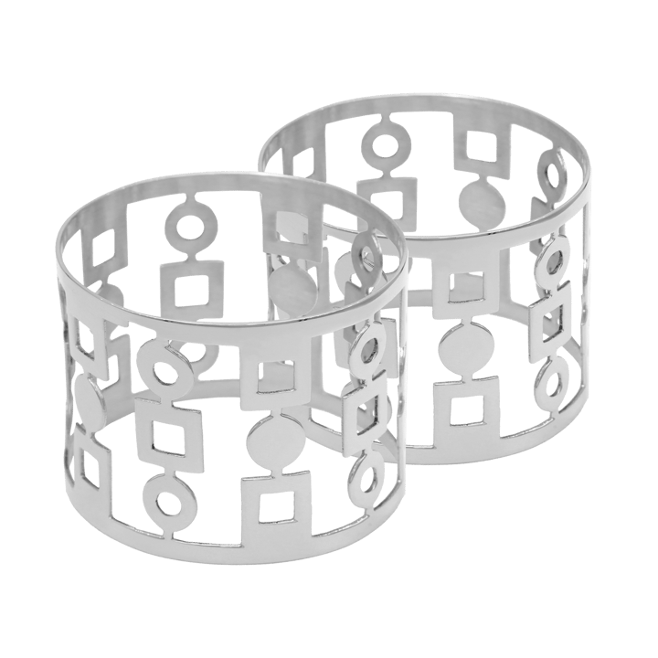 2 Anillos servilleteros Anima, Latón niquelado Hilke Collection