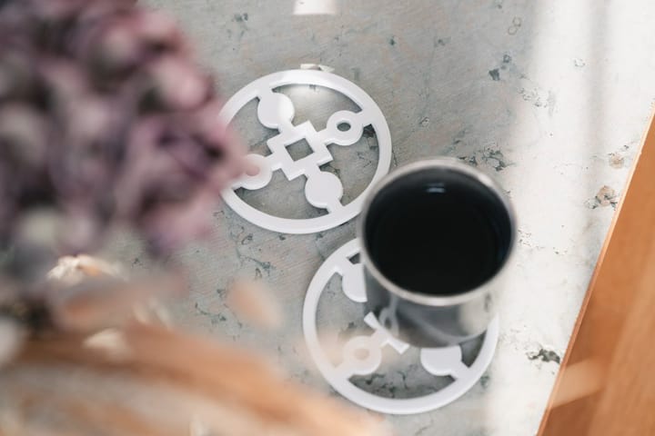 4 Posavasos Anima Gemella, blanco Hilke Collection