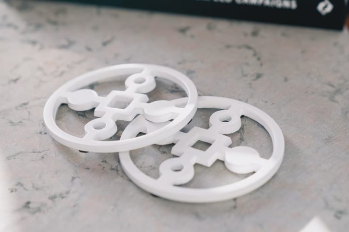 4 Posavasos Anima Gemella, blanco Hilke Collection