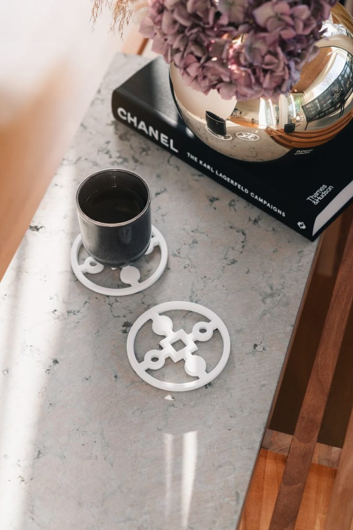 4 Posavasos Anima Gemella, blanco Hilke Collection