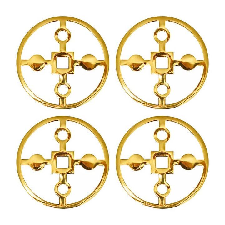 4 Posavasos Anima Gemella - latón macizo - Hilke Collection
