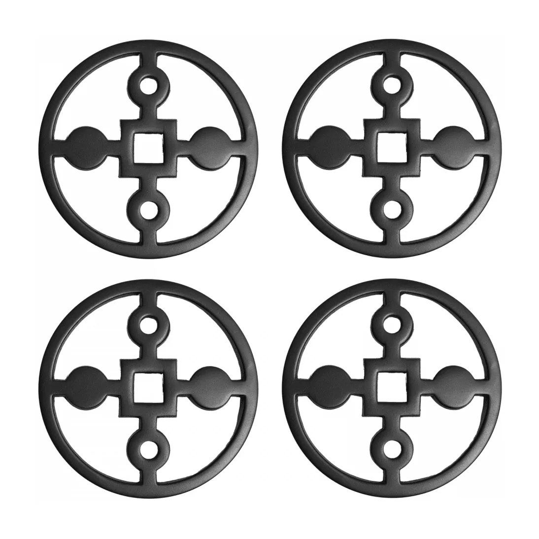 4 Posavasos Anima Gemella, negro Hilke Collection