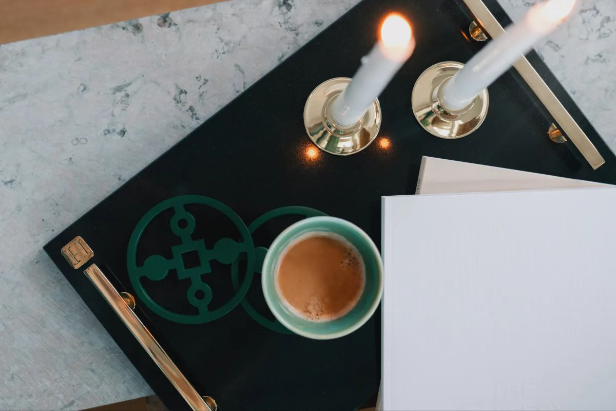 4 Posavasos Anima Gemella, verde Hilke Collection