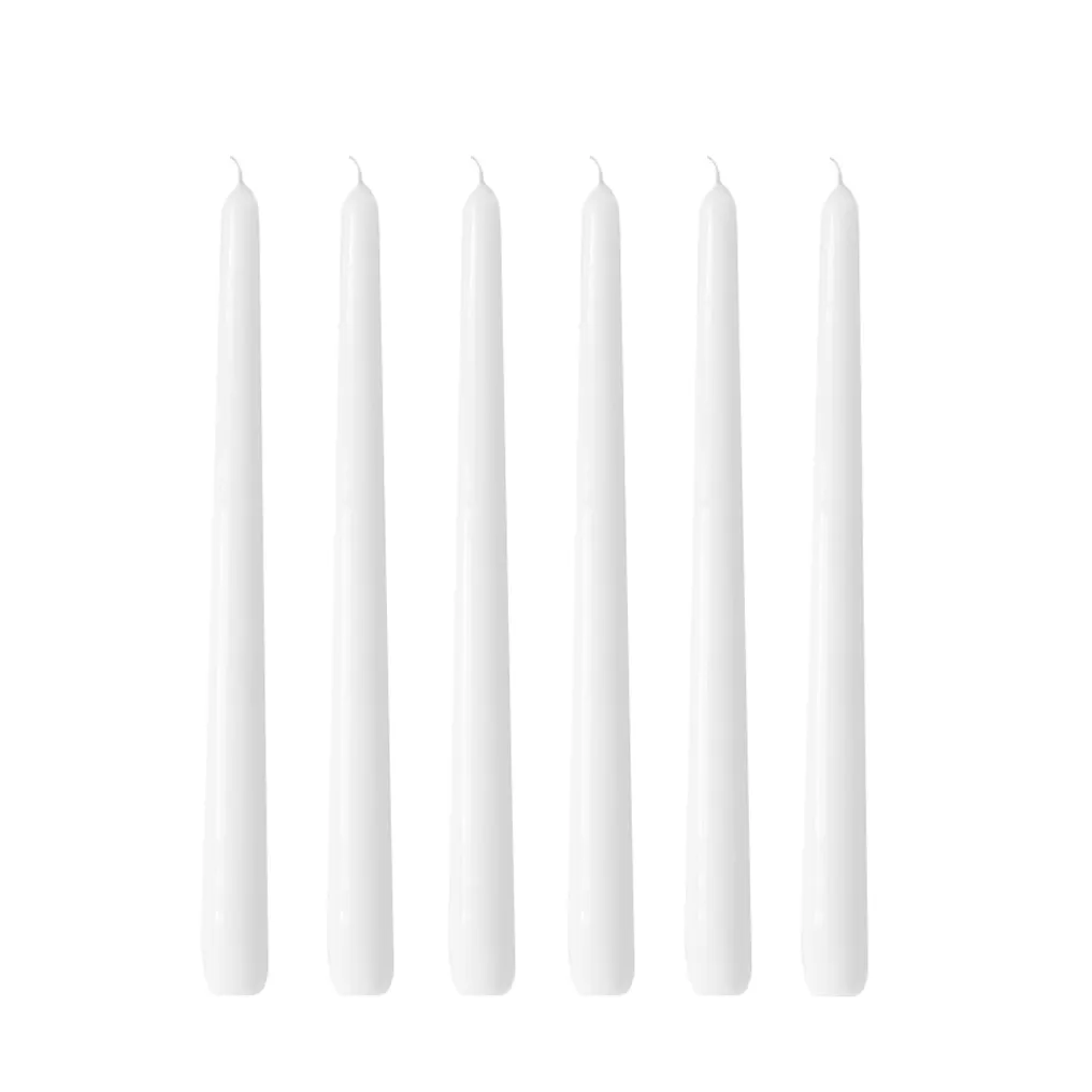 6 Velas Herrgårdsljus 30 cm, Blanco brillo Hilke Collection