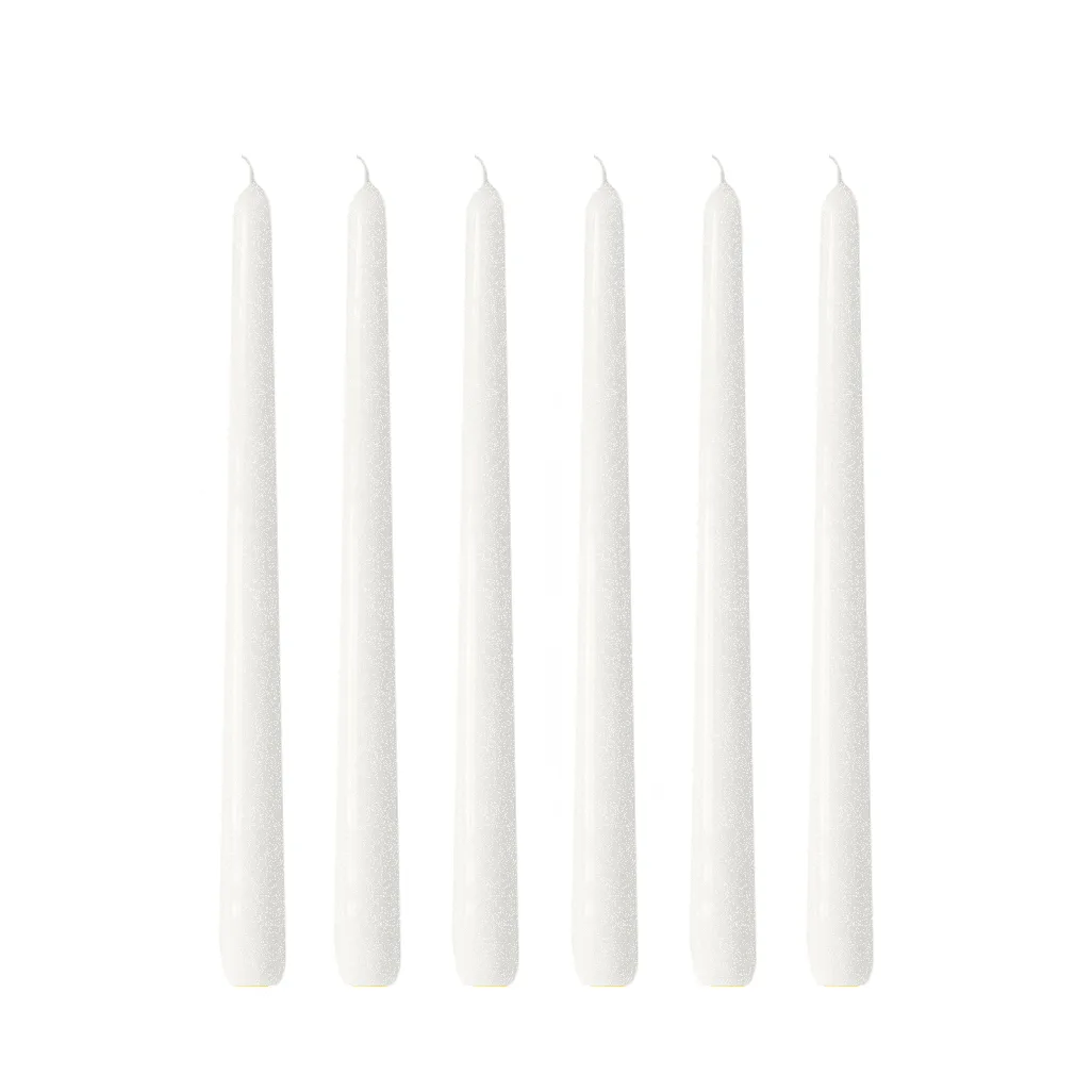6 Velas Herrgårdsljus 30 cm, Blanco perla brillo Hilke Collection