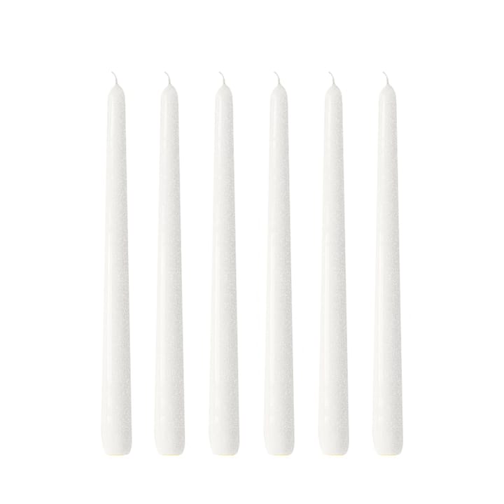 6 Velas Herrgårdsljus 30 cm - Blanco perla brillo - Hilke Collection