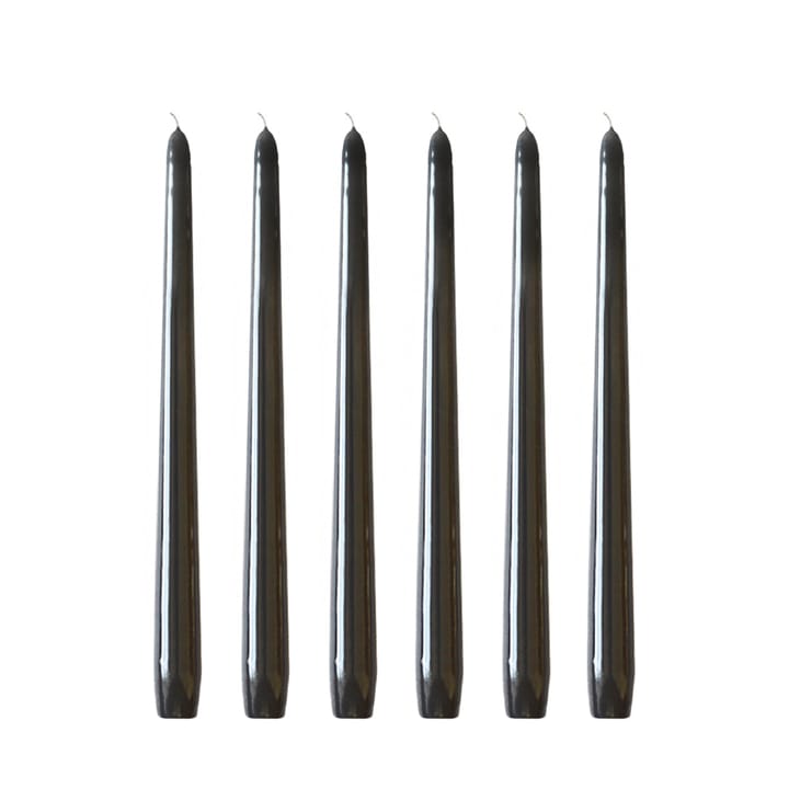 6 Velas Herrgårdsljus 30 cm - Negro brillo - Hilke Collection