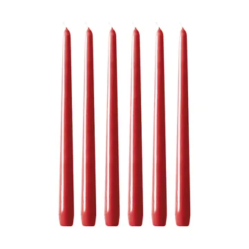 6 Velas Herrgårdsljus 30 cm - Rojo brillo - Hilke Collection