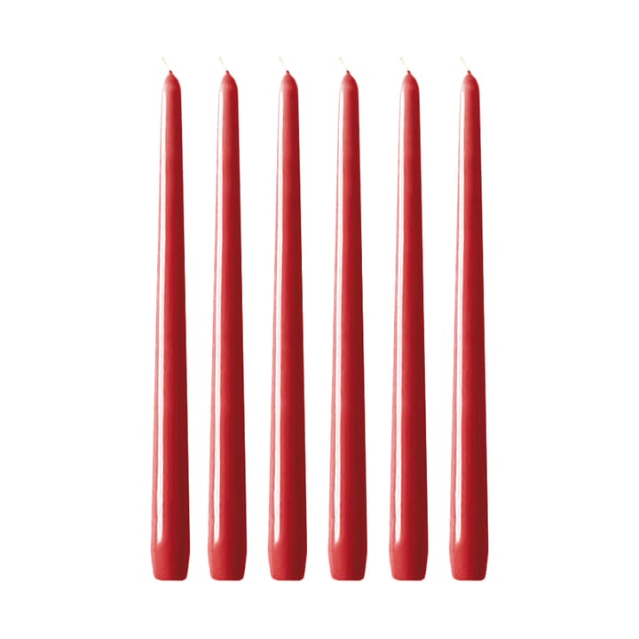 6 Velas Herrgårdsljus 30 cm - Rojo brillo - Hilke Collection
