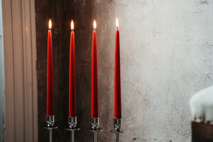 6 Velas Herrgårdsljus 30 cm, Rojo brillo Hilke Collection