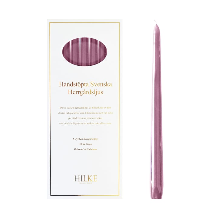 6 Velas Herrgårdsljus 30 cm, Rosa antiguo Hilke Collection