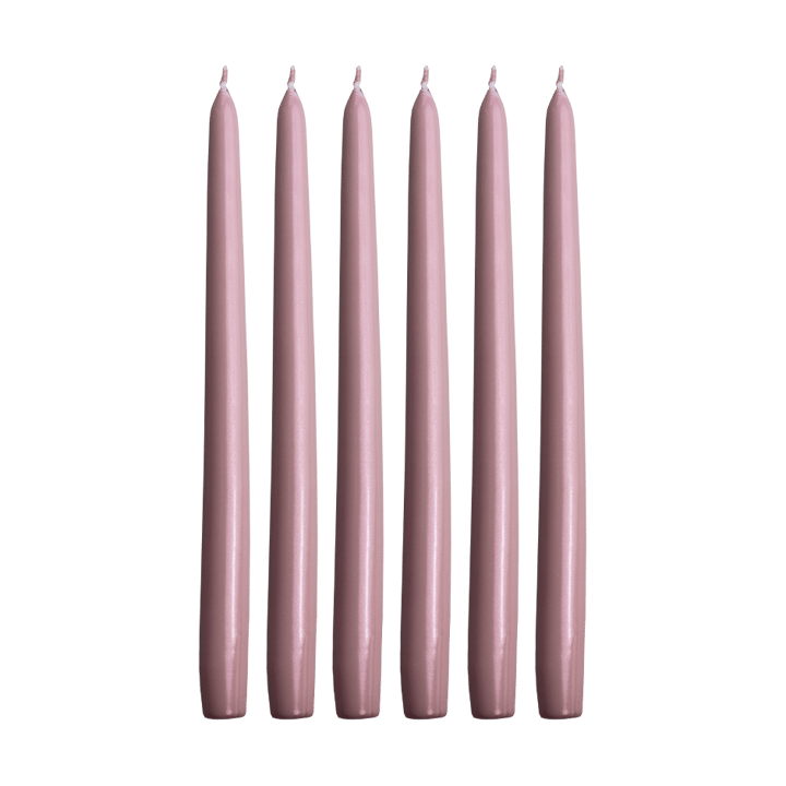 6 Velas Herrgårdsljus 30 cm - Rosa metalizado - Hilke Collection