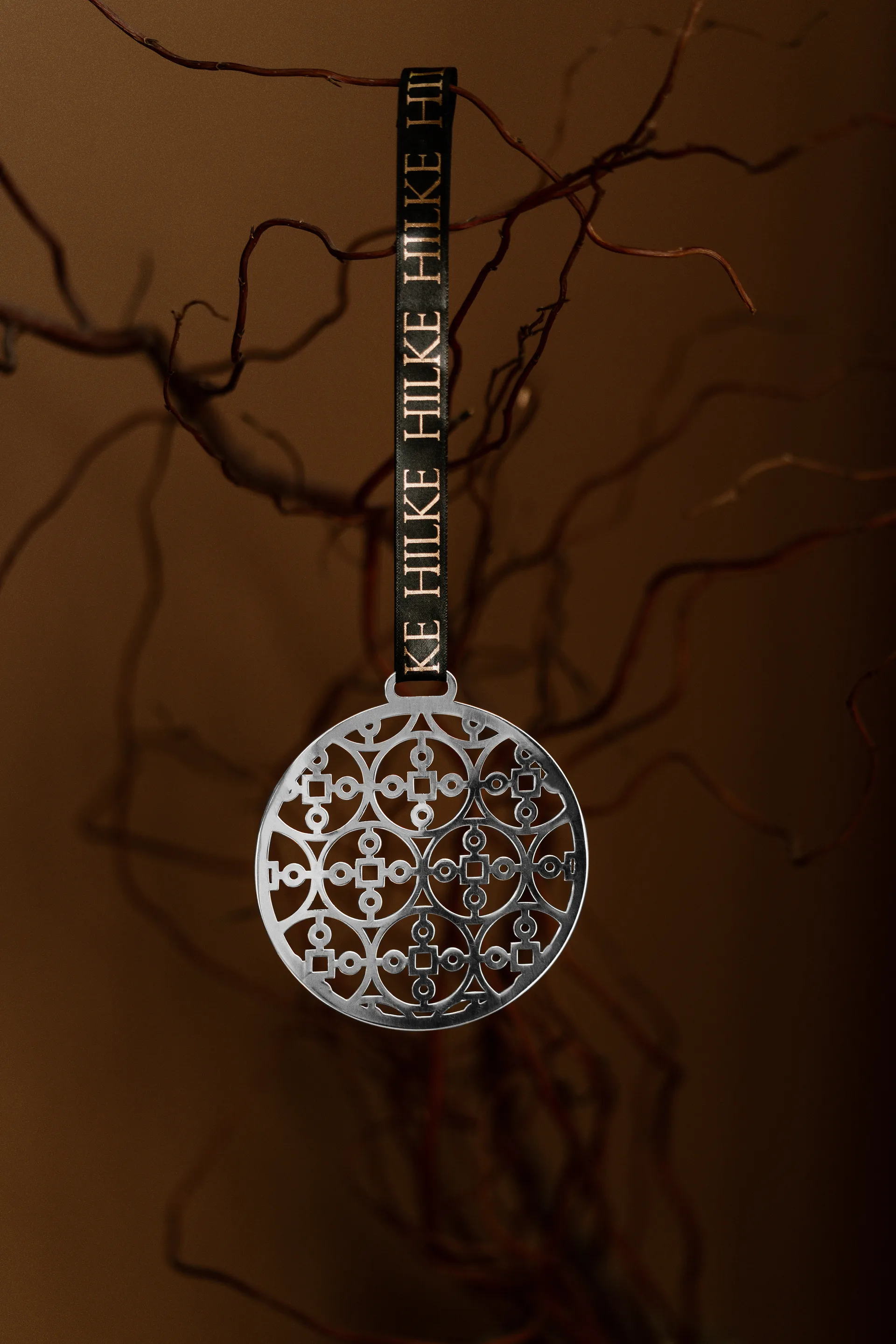 Adorno de árbol Anima Gemella 2, Latón niquelado Hilke Collection