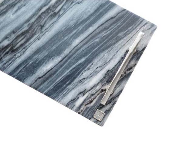 Bandeja Hilke Collection 40,5x25,5 cm, gris mármol-latón niquelado Hilke Collection
