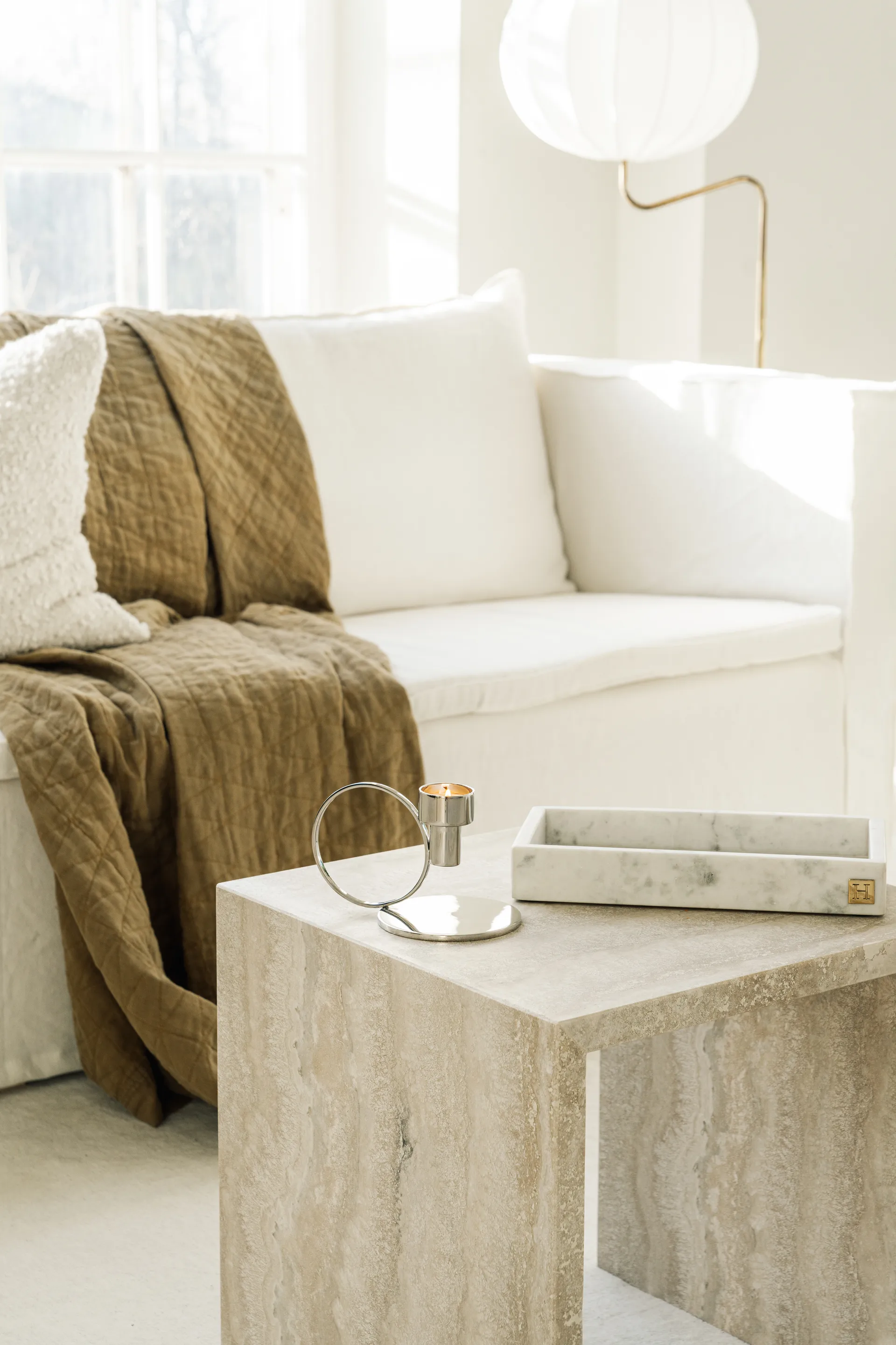 Candelabro Insieme, Latón niquelado Hilke Collection