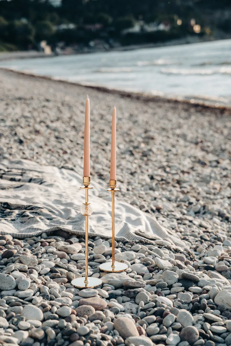 Candelabro Luce Del Sole 35 cm, latón macizo Hilke Collection