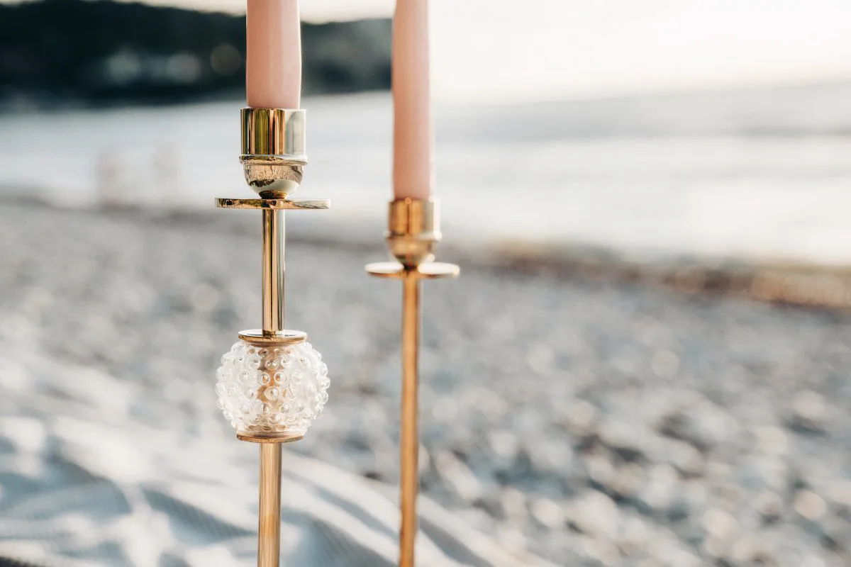 Candelabro Luce Del Sole 35 cm, latón macizo Hilke Collection