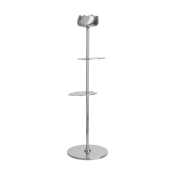 Candelabro Ninfea Alta 30 cm, Latón niquelado Hilke Collection