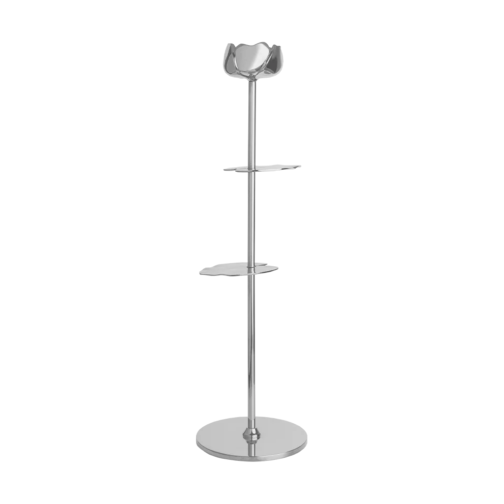 Candelabro Ninfea Alta 40 cm, Latón niquelado Hilke Collection