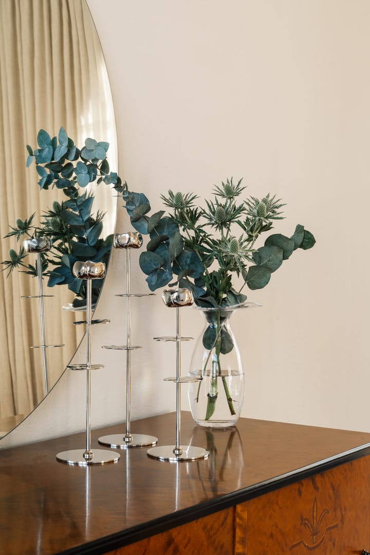Candelabro Ninfea Alta 40 cm, Latón niquelado Hilke Collection