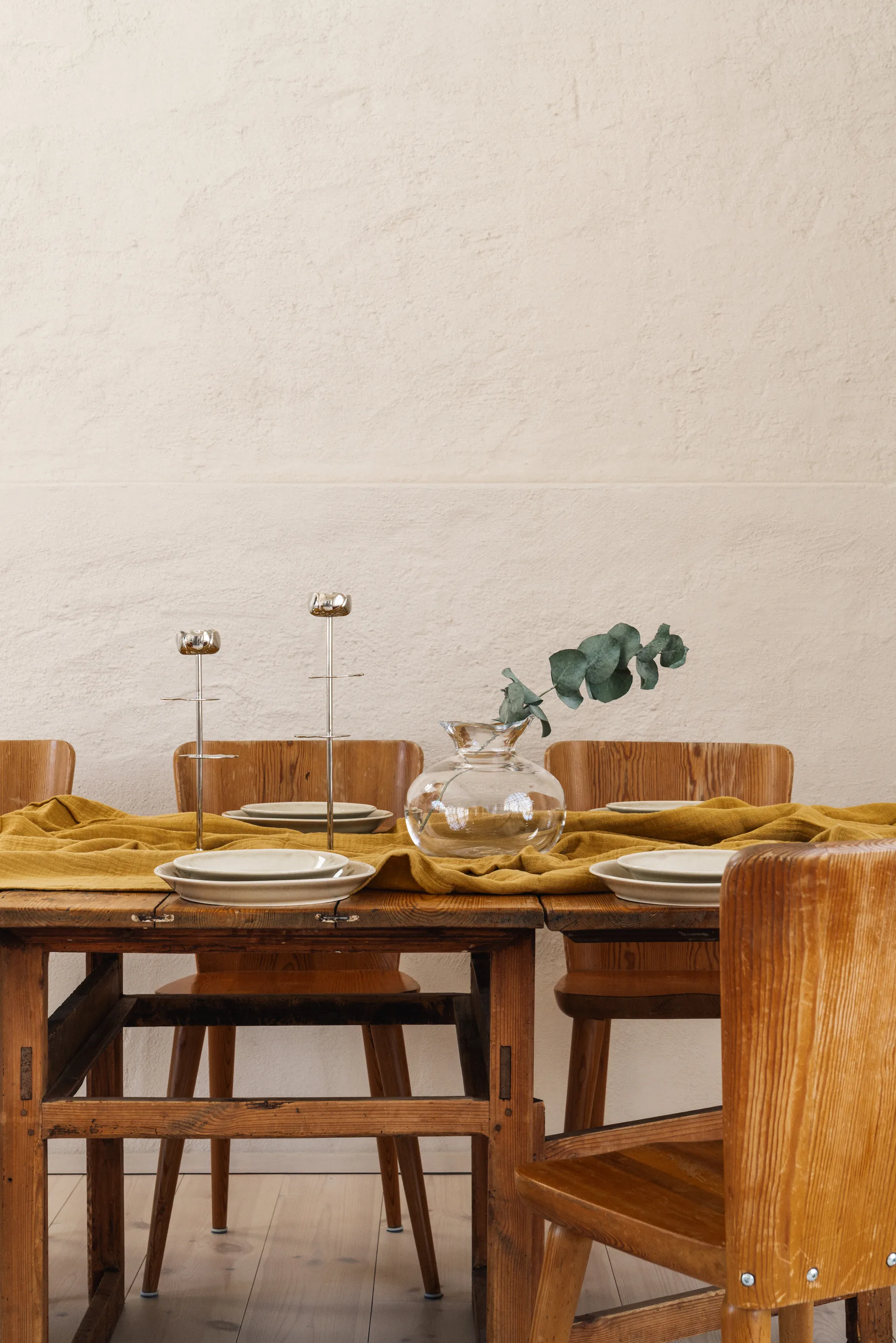 Candelabro Ninfea Alta 40 cm, Latón niquelado Hilke Collection