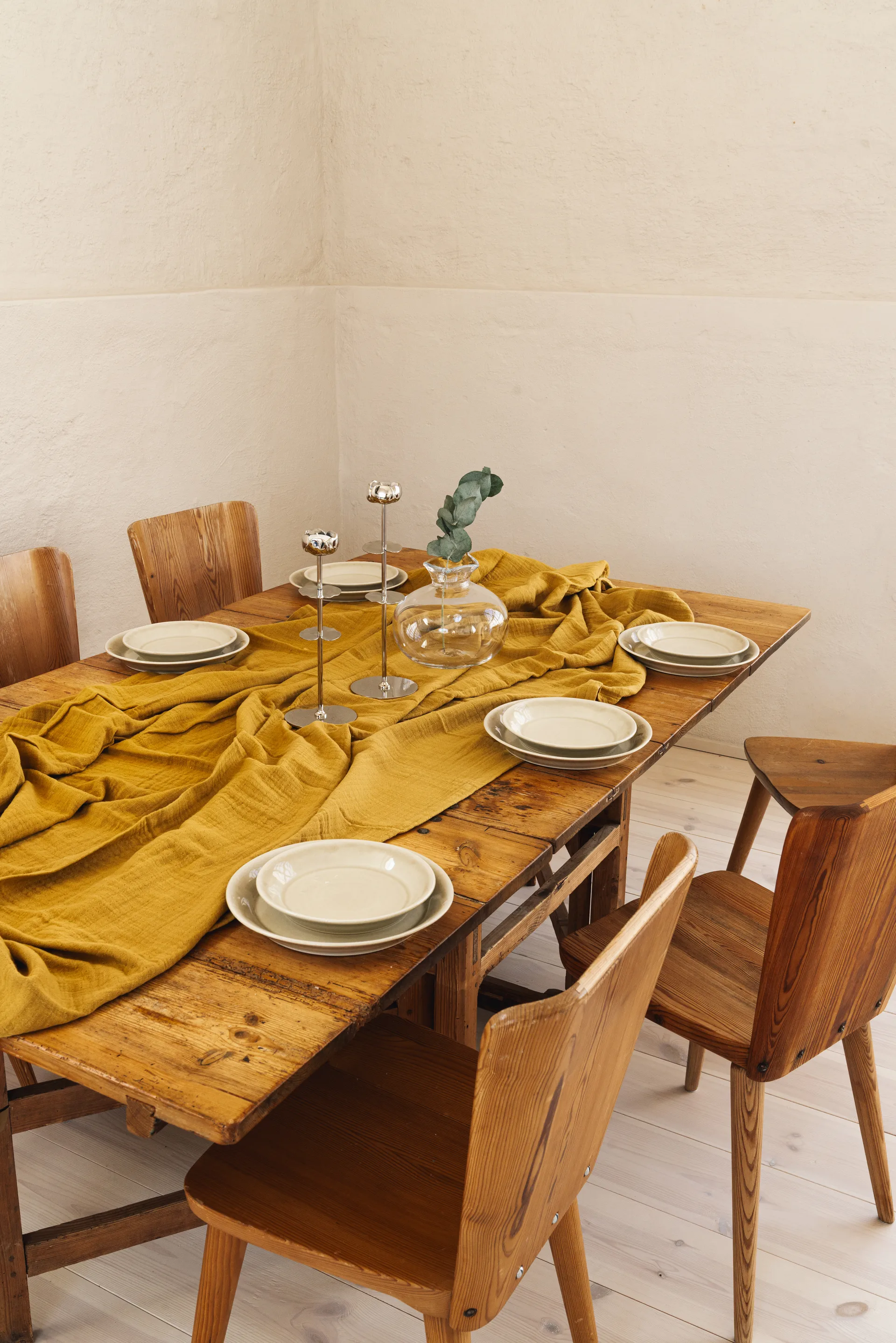 Candelabro Ninfea Alta 40 cm, Latón niquelado Hilke Collection