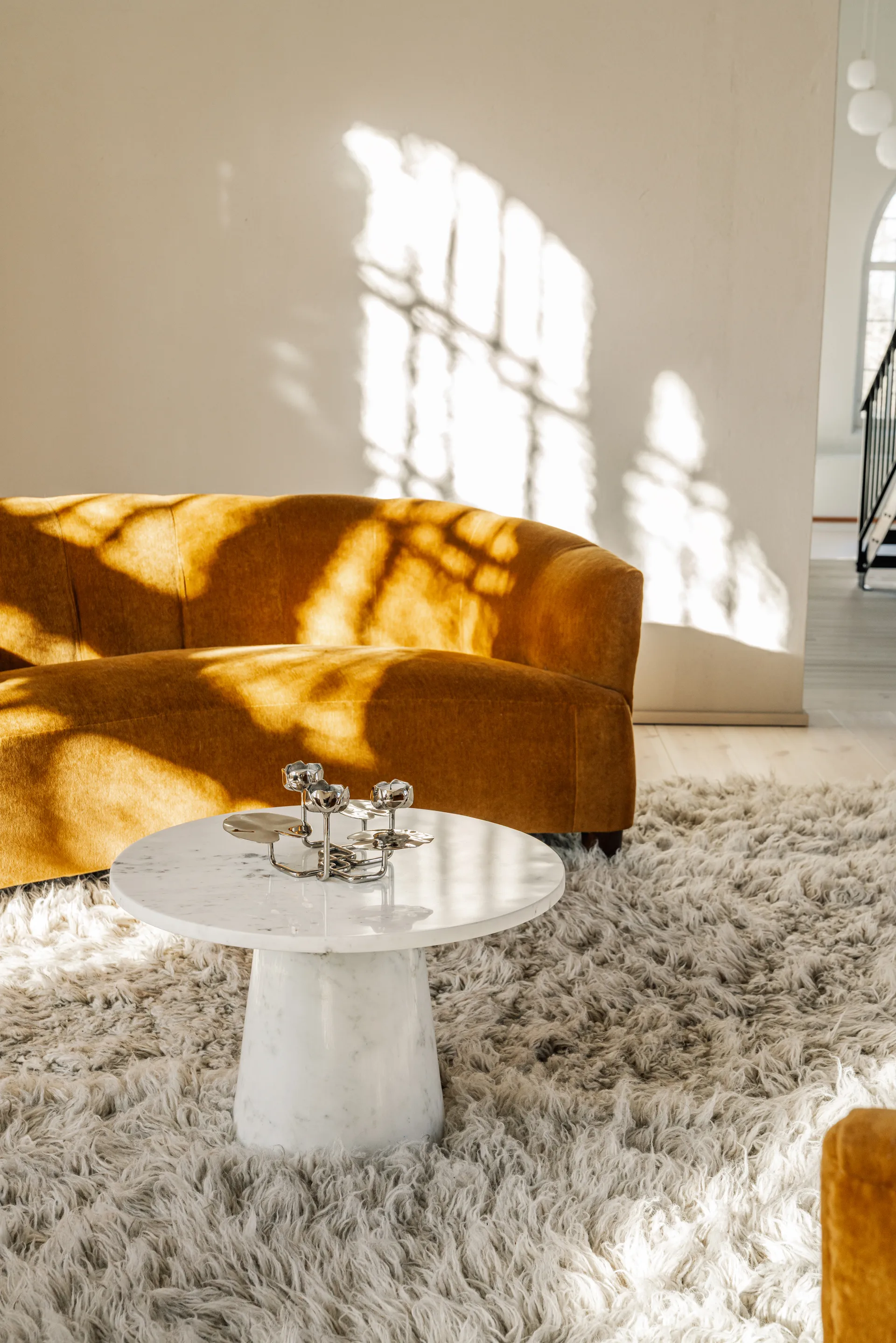 Candelabro Ninfea grande, Latón niquelado Hilke Collection