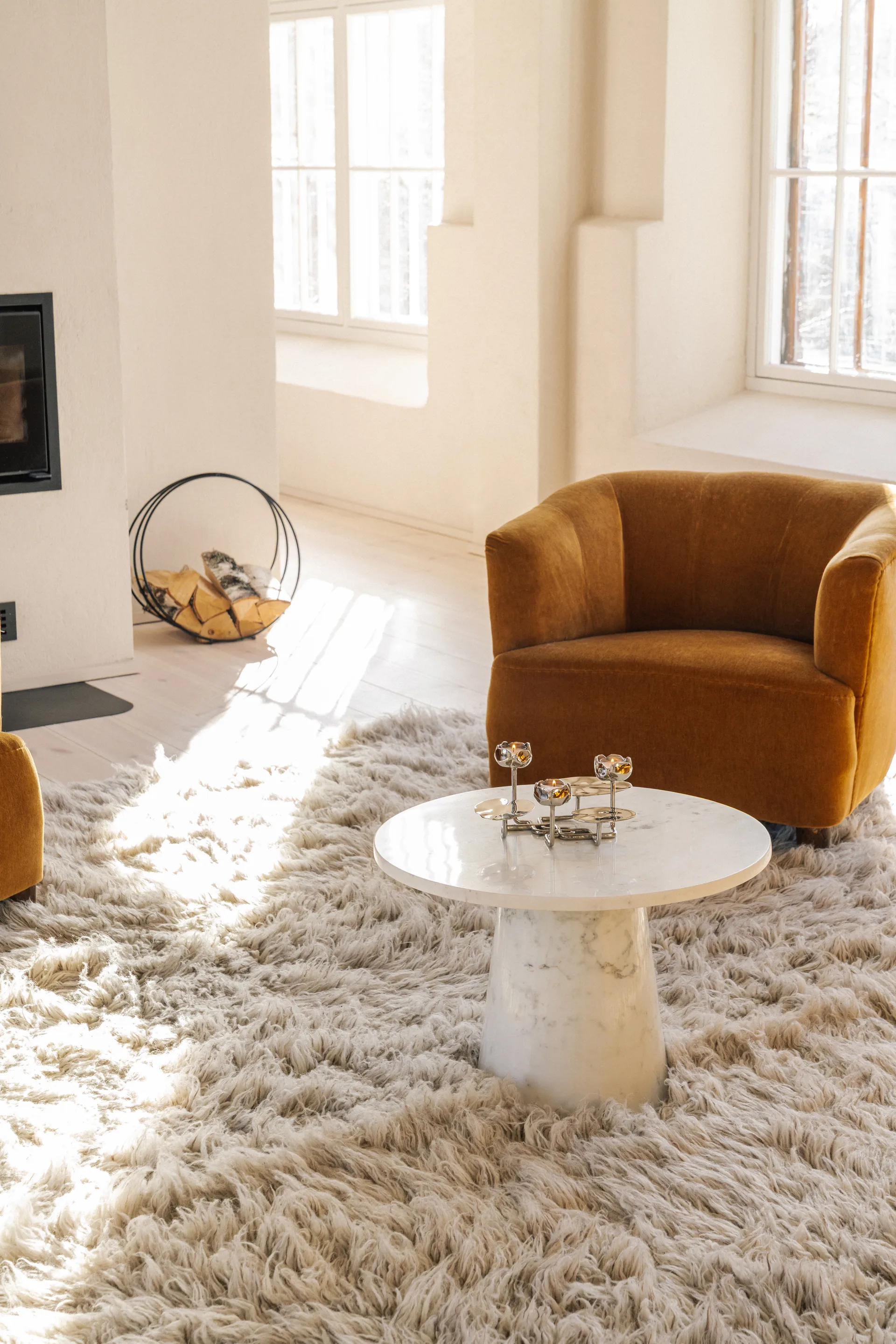 Candelabro Ninfea grande, Latón niquelado Hilke Collection