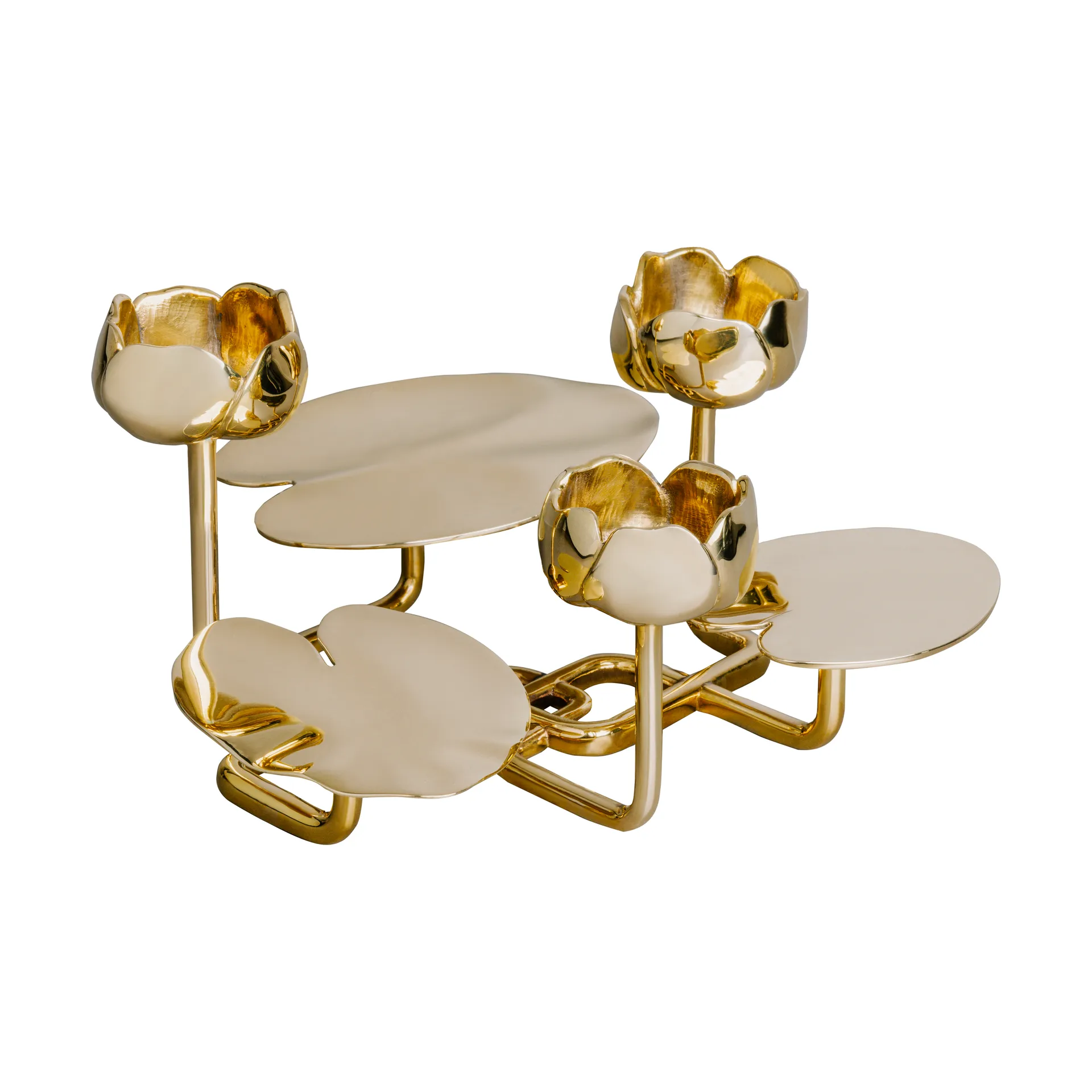 Candelabro Ninfea grande, Latón Hilke Collection