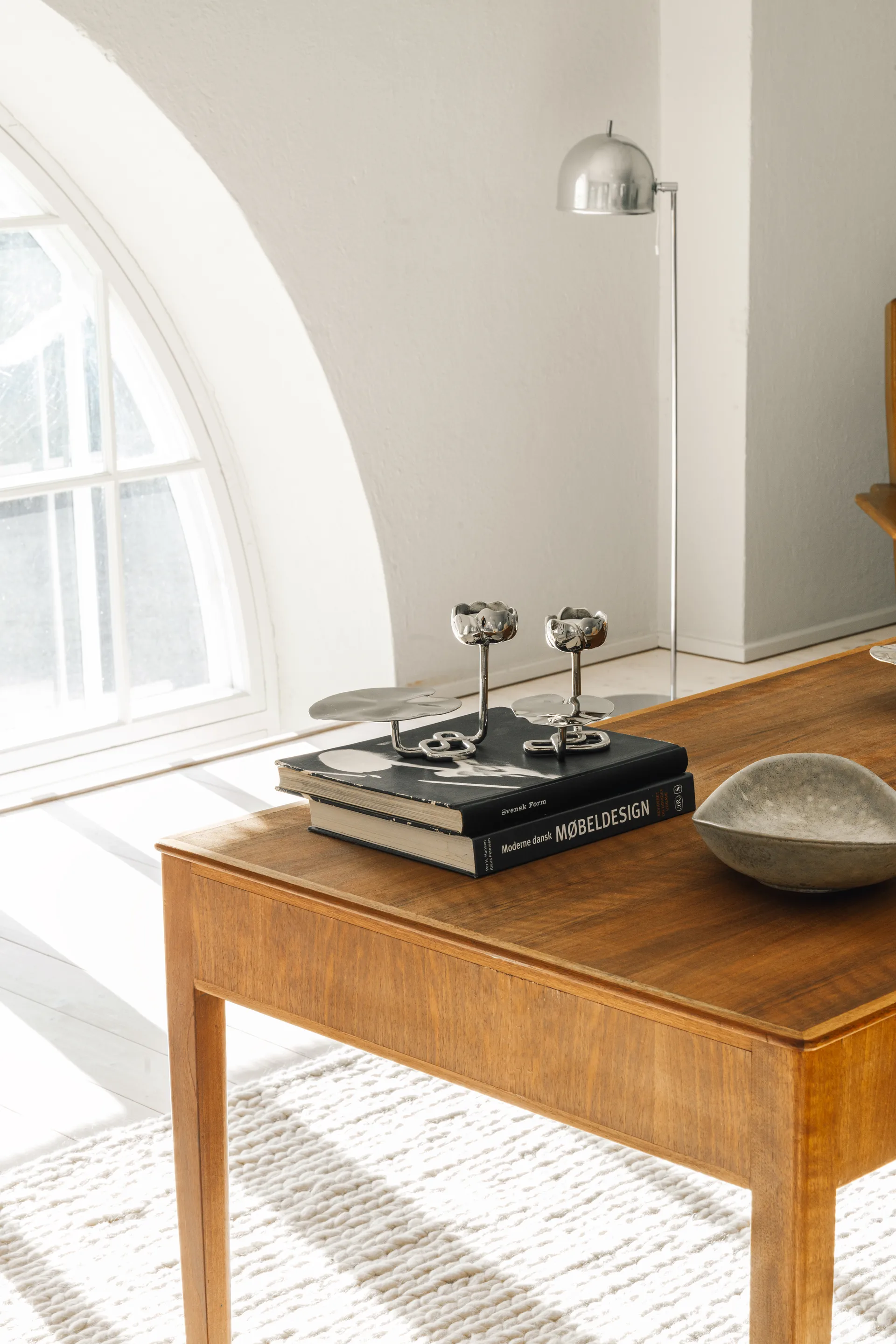 Candelabro Ninfea No.2, Latón niquelado Hilke Collection