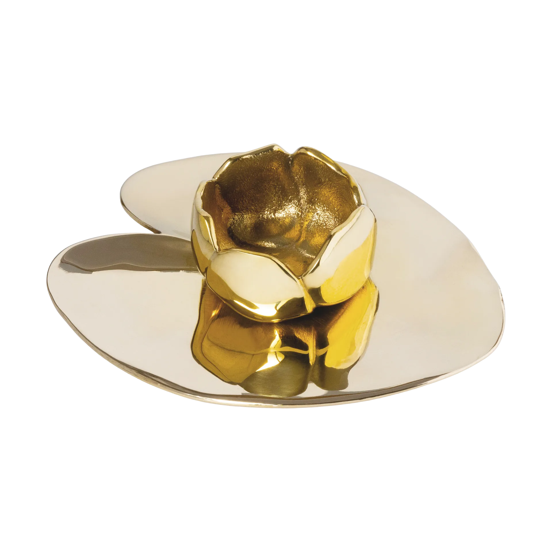 Portavelas Ninfea piccola, Latón niquelado Hilke Collection