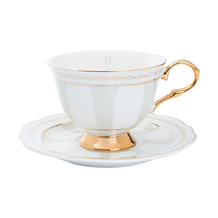 Taza con plato Strisce Tortora  - 22 cl - Hilke Collection
