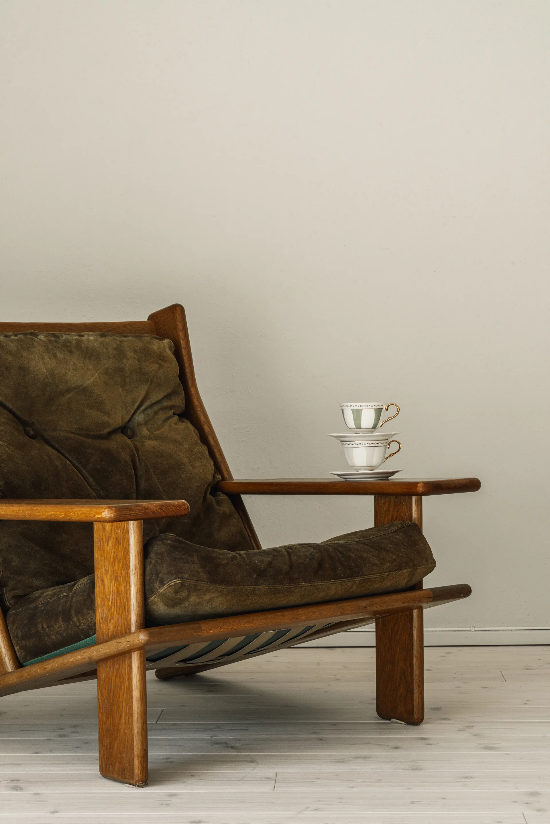 Taza con plato Strisce Tortora, 22 cl Hilke Collection