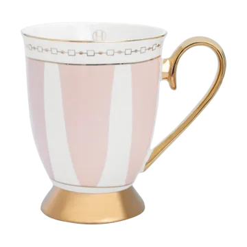 Taza Strisce Rosa 28 cl - Rosa-blanco-oro - Hilke Collection