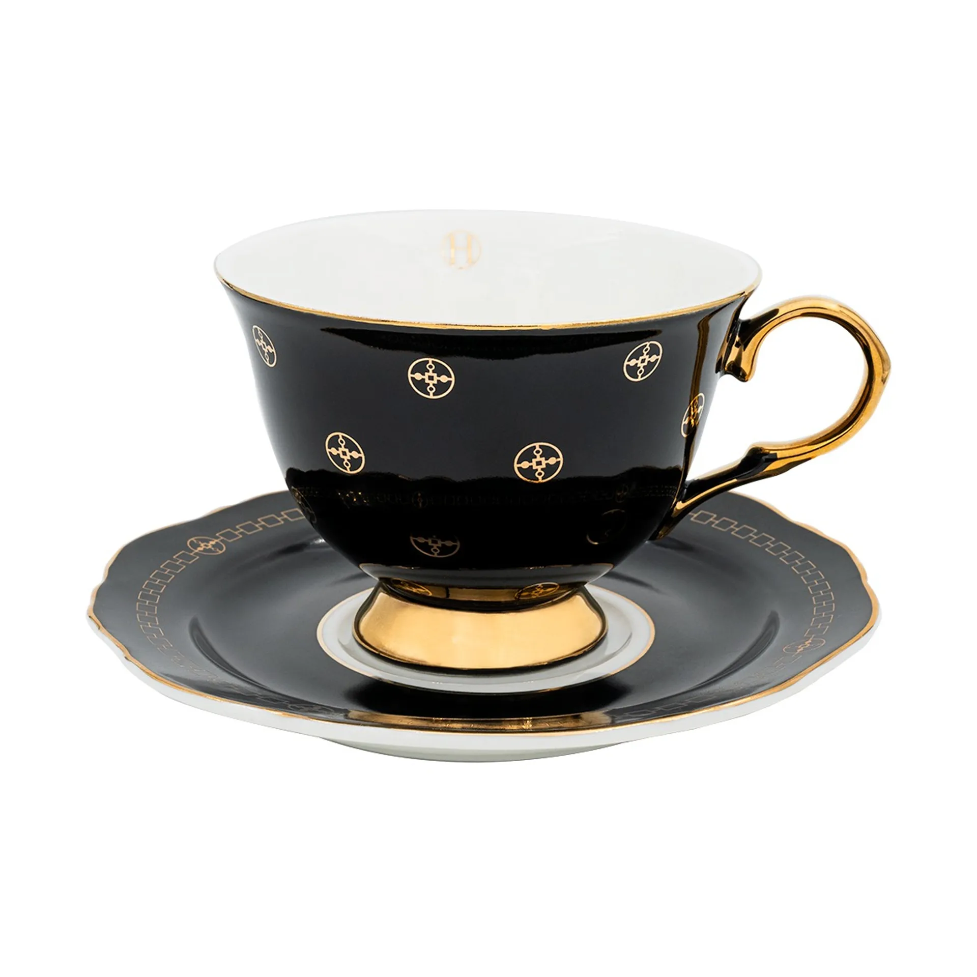 Taza y platillo Anima Gemella Nero, 22 cl Hilke Collection