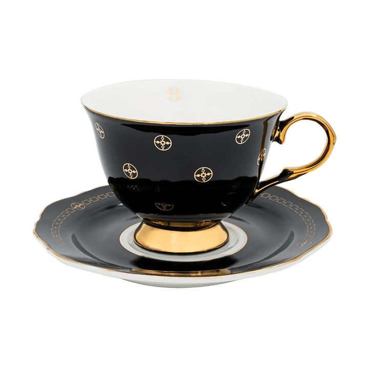 Taza y platillo Anima Gemella Nero - 22 cl - Hilke Collection