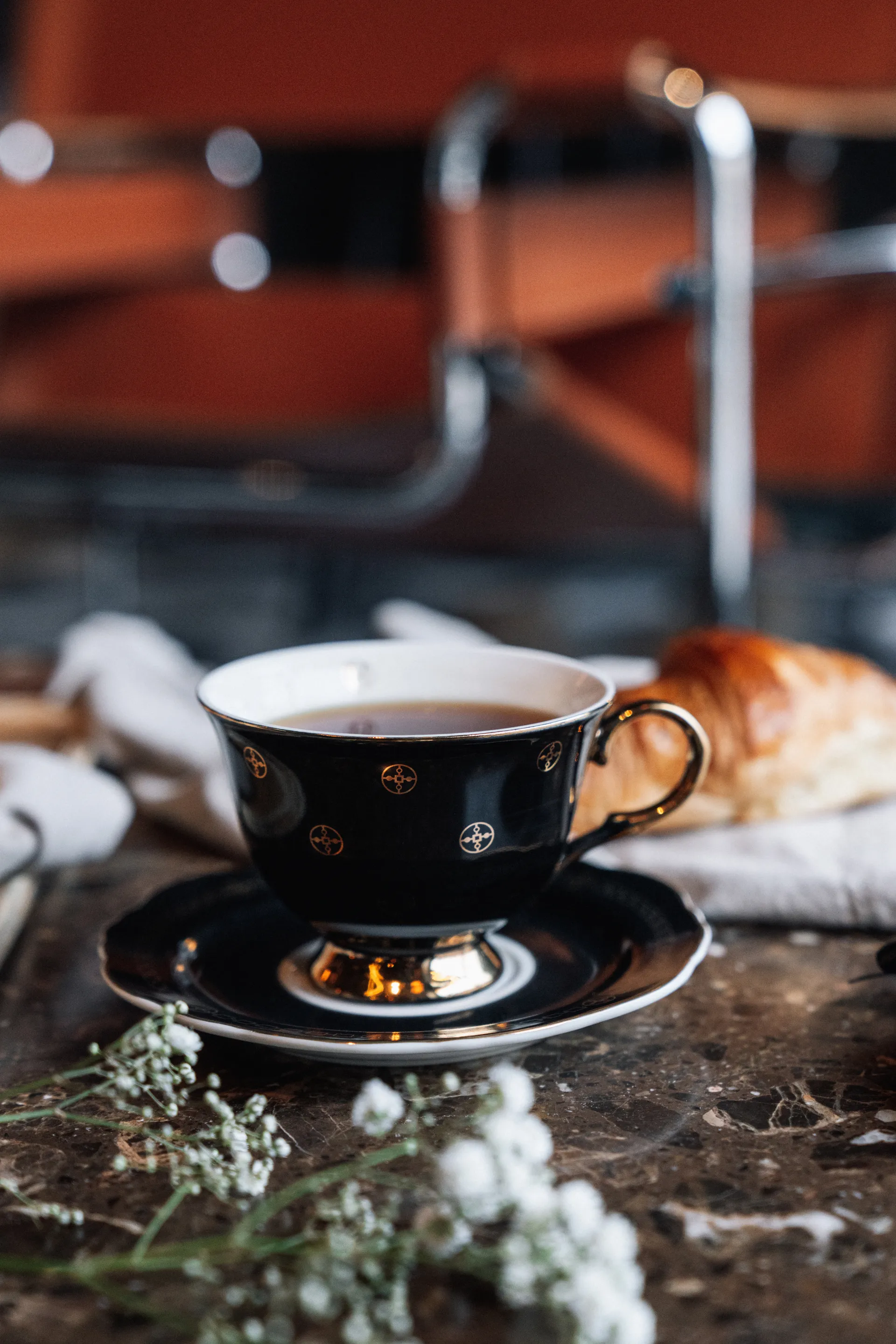 Taza y platillo Anima Gemella Nero, 22 cl Hilke Collection