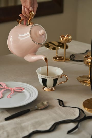 Taza y platillo Strisce Nero - 22 cl - Hilke Collection