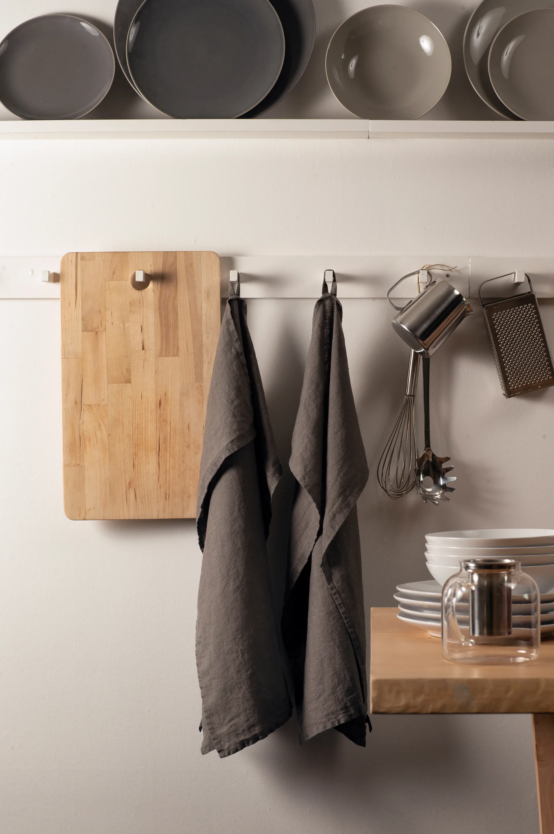 2 Paños de cocina Sunshine, Charcoal (gris oscuro) Himla