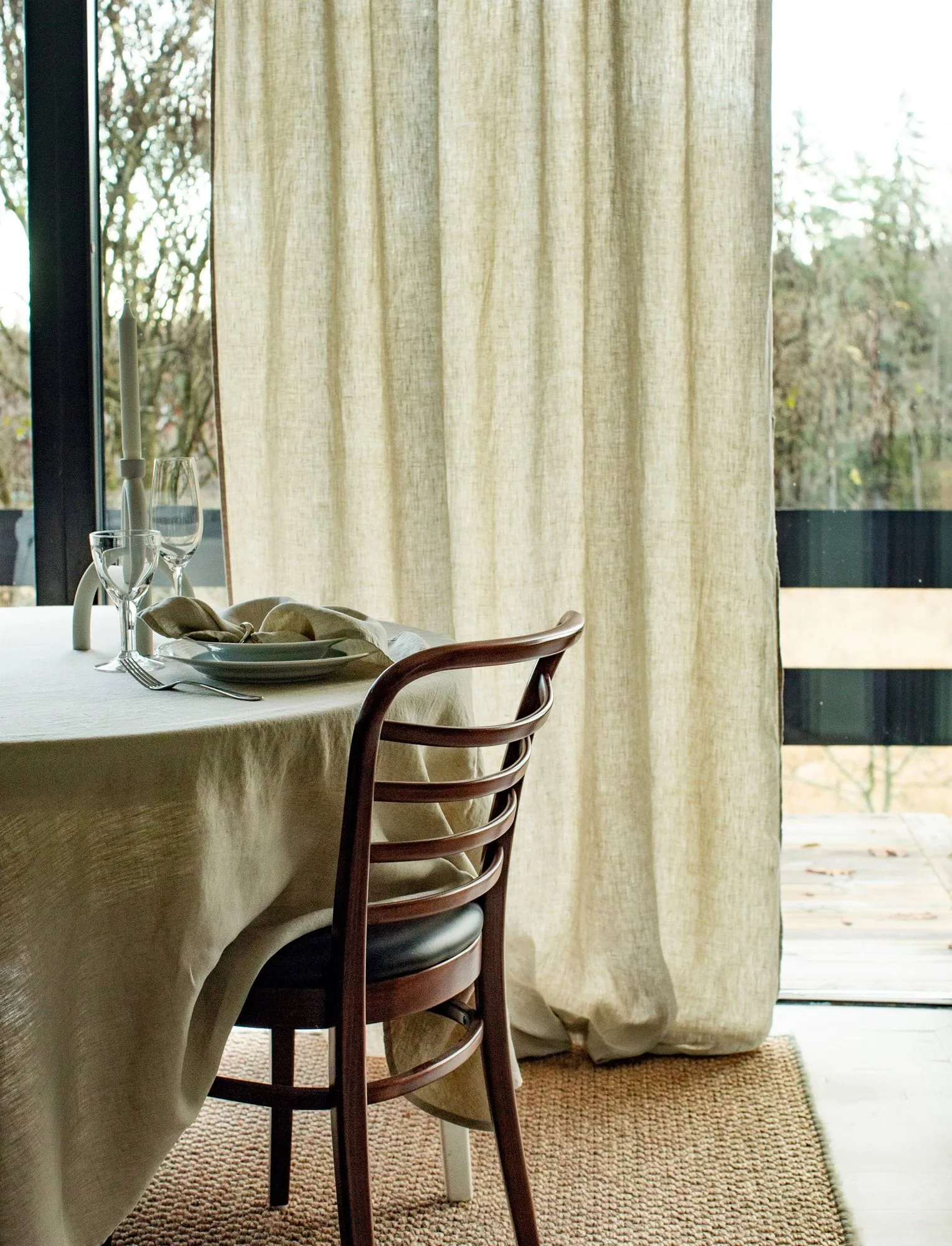 Cortina Sunrise con cinta para fruncir 280x250 cm, Orgánico (verde) Himla