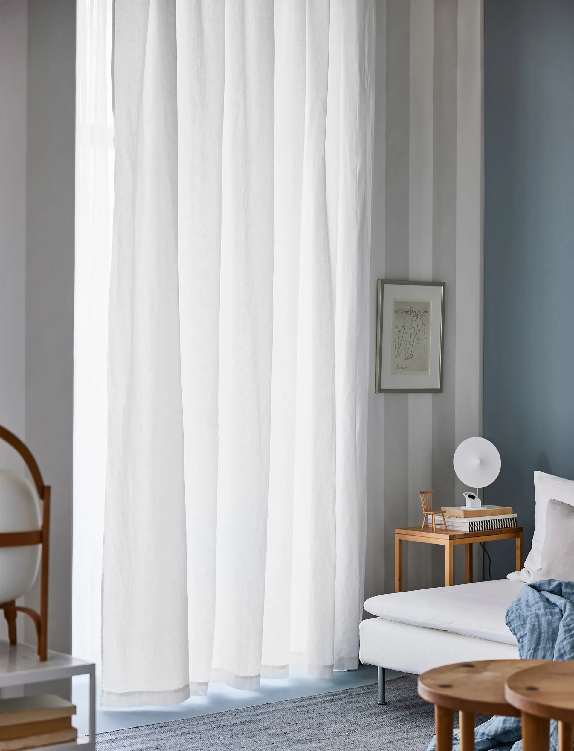 Cortina Sunrise con cinta para fruncir 280x290 cm, White Himla