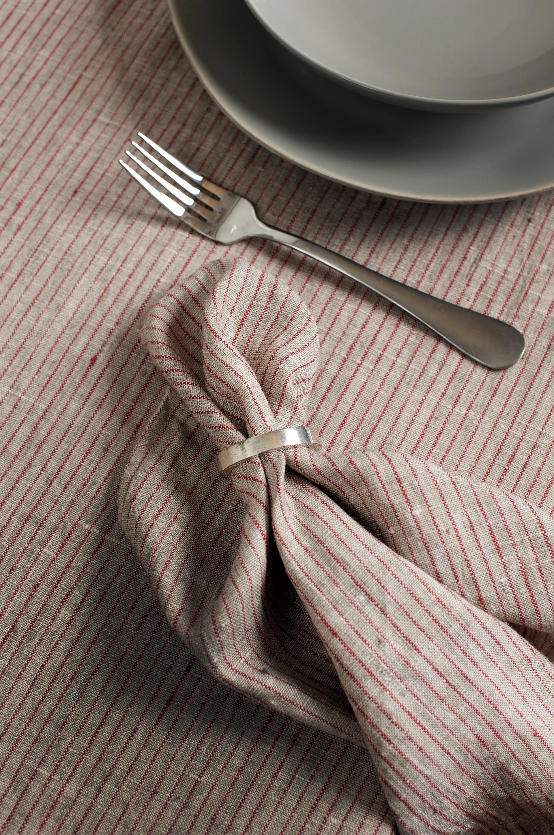 Set de 4 servilleta Linus 45x45 cm, True red-natural Himla