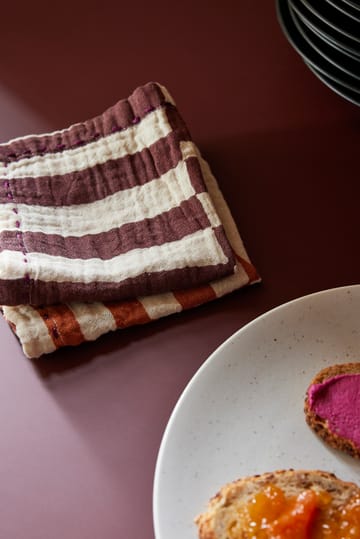 2 Servilletas de algodón Striped 30x30 cm - Burgundy - HKliving