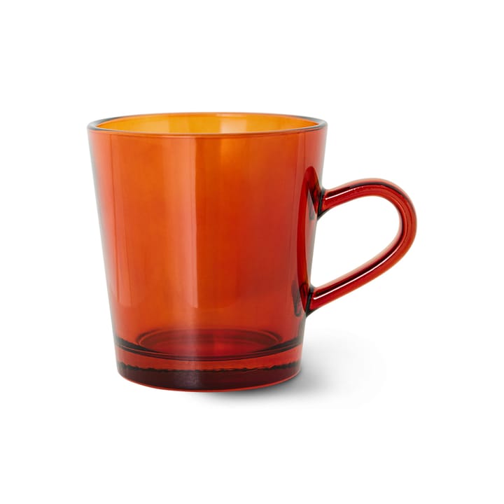 4 Tazas de café de vidrio 70's 20 cl, Amber brown HKliving