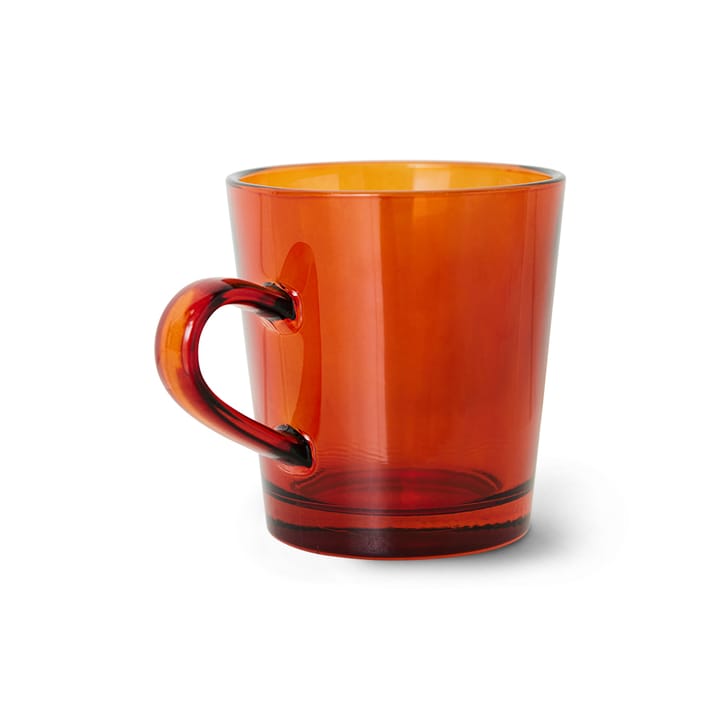 4 Tazas de café de vidrio 70's 20 cl, Amber brown HKliving