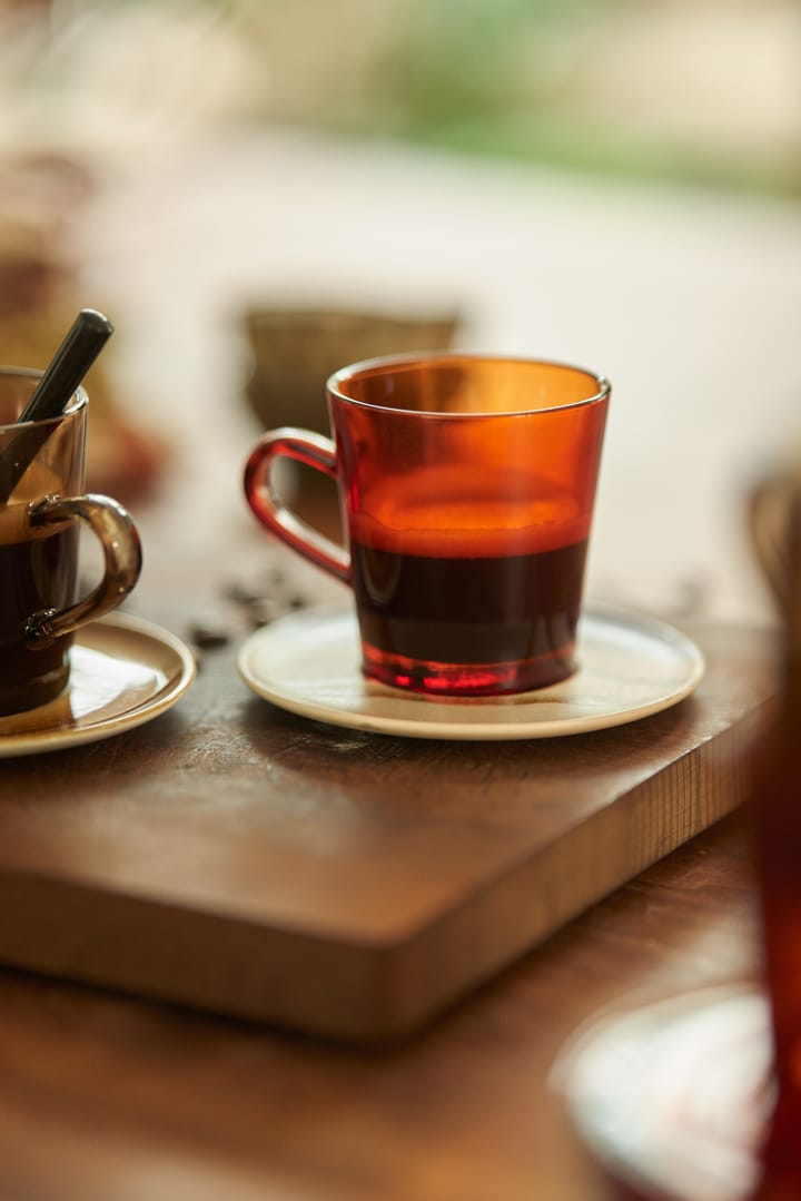 4 Tazas de café de vidrio 70's 20 cl, Amber brown HKliving