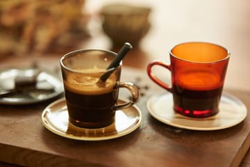 4 Tazas de café de vidrio 70's 20 cl - Mud brown - HKliving