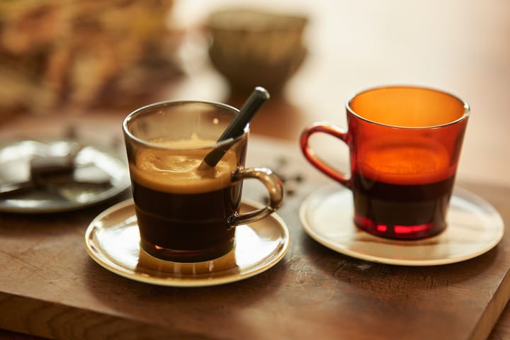 4 Tazas de café de vidrio 70's 20 cl, Mud brown HKliving